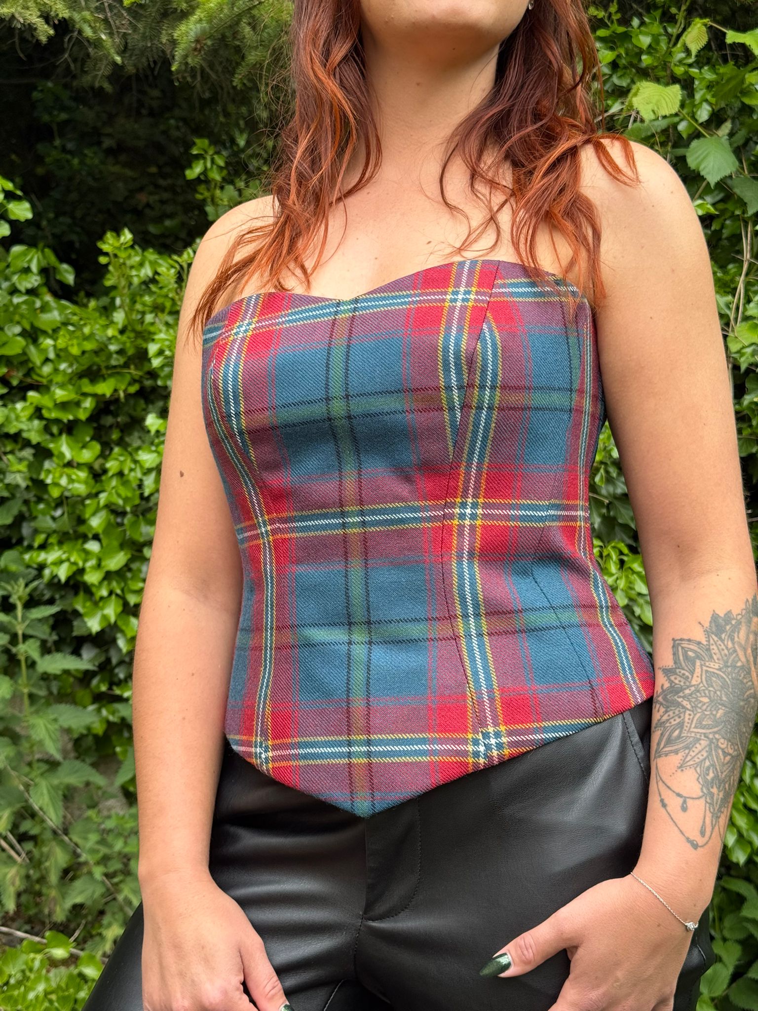 Corset en tartan pays de Nantes - Corset Bro Naoned - tartan authentique écossais - fait main- Tenue médiévale